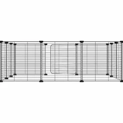 VIDAXL - Cage animaux de compagnie à 12 panneaux et porte noir 35x35 cm