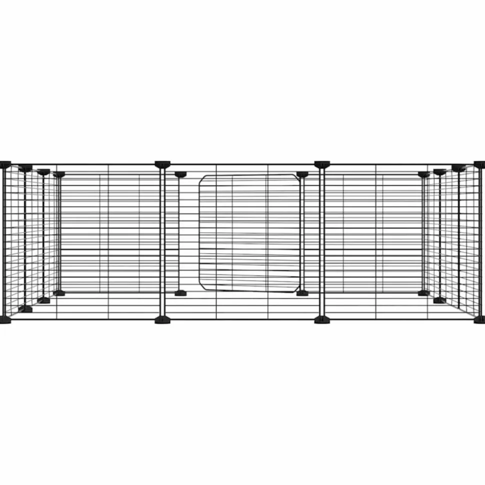 VIDAXL - Cage animaux de compagnie à 12 panneaux et porte noir 35x35 cm