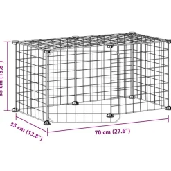 VIDAXL - Cage animaux de compagnie à 8 panneaux et porte noir 35x35 cm