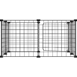 VIDAXL - Cage animaux de compagnie à 8 panneaux et porte noir 35x35 cm