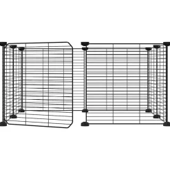 VIDAXL - Cage animaux de compagnie à 8 panneaux et porte noir 35x35 cm