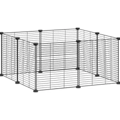 VIDAXL - Cage animaux de compagnie à 8 panneaux noir 35x35 cm acier