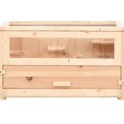VIDAXL - Cage à hamster 60x30x35 cm bois massif de sapin