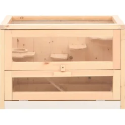VIDAXL - Cage à hamster 60x35,5x42 cm bois massif de sapin