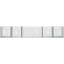 VIDAXL - Cage à lapin 6 panneaux 327x79x54 cm fer galvanisé