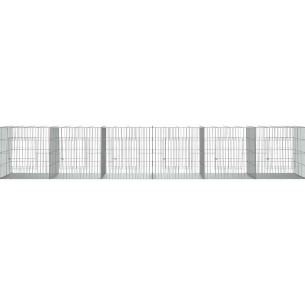 VIDAXL - Cage à lapin 6 panneaux 327x79x54 cm fer galvanisé