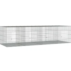 VIDAXL - Cage à lapin 4 panneaux 217x79x54 cm fer galvanisé