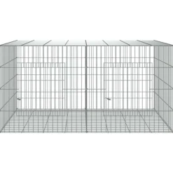 VIDAXL - Cage à lapin 2 panneaux 110x79x54 cm fer galvanisé