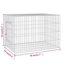 VIDAXL - Cage à lapin 78x54x54 cm fer galvanisé