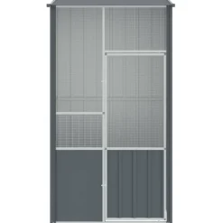VIDAXL - Cage à oiseaux anthracite 115x78x200 cm acier galvanisé