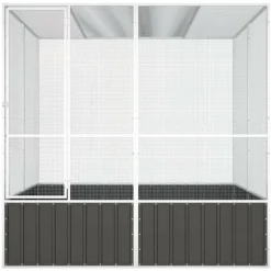 VIDAXL - Cage à oiseaux anthracite 213,5x217,5x211,5 cm acier galvanisé