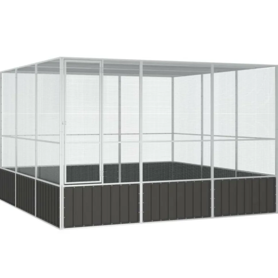 VIDAXL - Cage à oiseaux anthracite 302,5x324,5x211,5 cm acier galvanisé