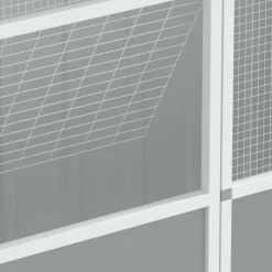 VIDAXL - Cage à oiseaux gris 215x78x200 cm acier galvanisé