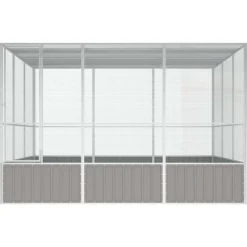 VIDAXL - Cage à oiseaux gris 302,5x324,5x211,5 cm acier galvanisé