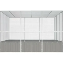 VIDAXL - Cage à oiseaux gris 302,5x324,5x211,5 cm acier galvanisé