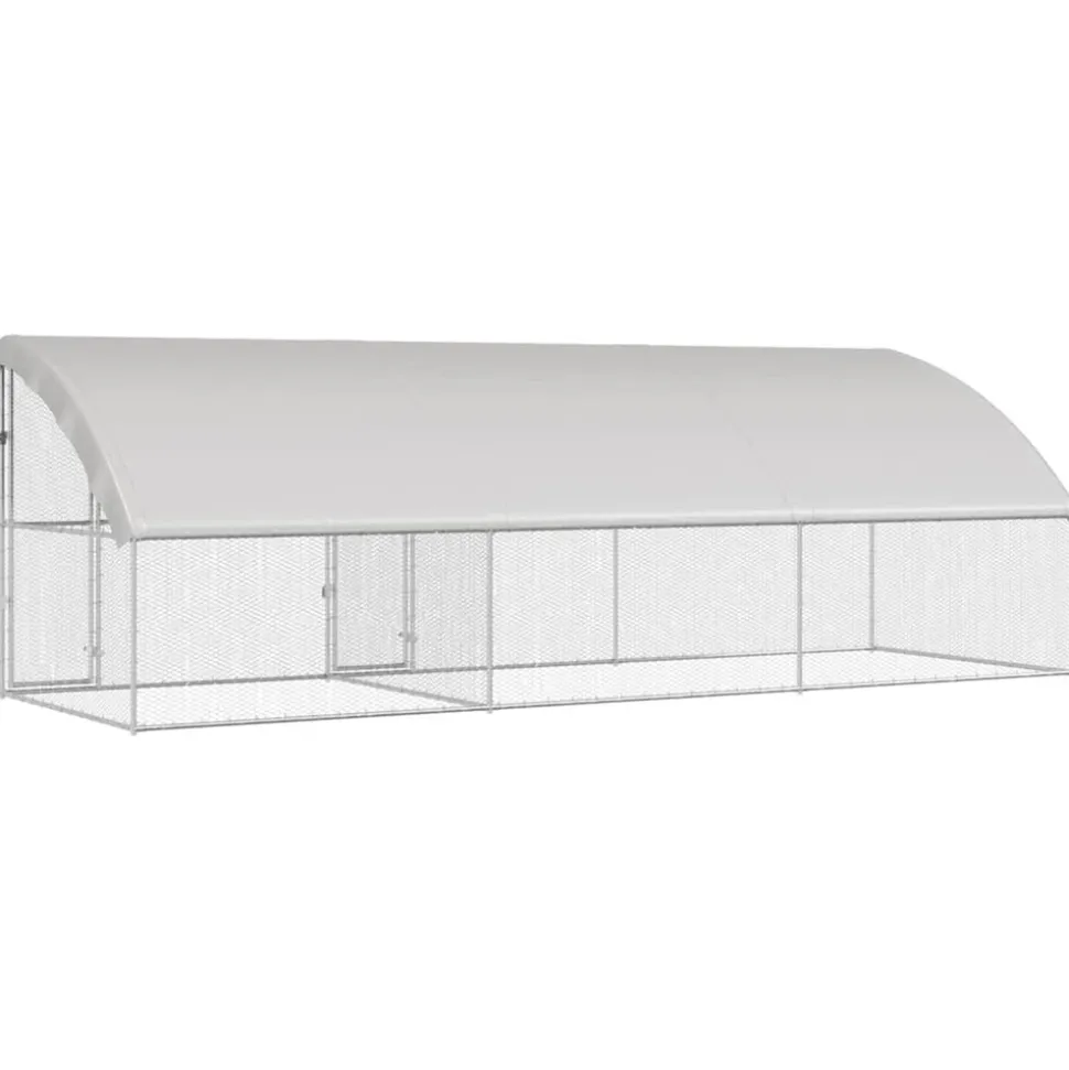 VIDAXL - Cage à poules argent 600 x 200 x 198.5 cm acier galvanisé