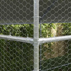 VIDAXL - Cage à poules argent 400 x 200 x 198.5 cm acier galvanisé