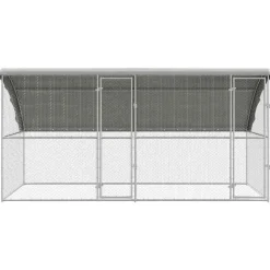 VIDAXL - Cage à poules argent 400 x 200 x 198.5 cm acier galvanisé