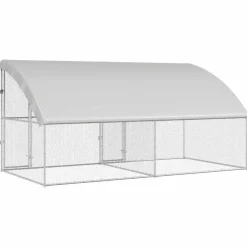 VIDAXL - Cage à poules argent 400 x 200 x 198.5 cm acier galvanisé