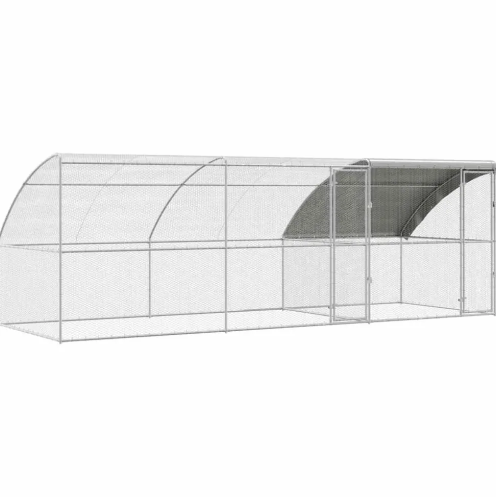 VIDAXL - Cage à poules argent 600 x 200 x 198.5 cm acier galvanisé