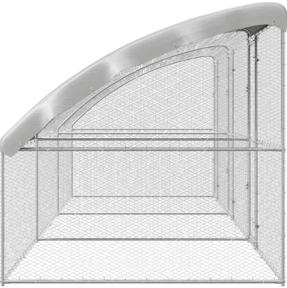 VIDAXL - Cage à poules argent 600 x 200 x 198.5 cm acier galvanisé