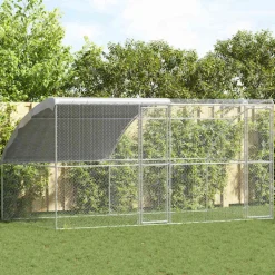 VIDAXL - Cage à poules argent 400 x 200 x 198.5 cm acier galvanisé