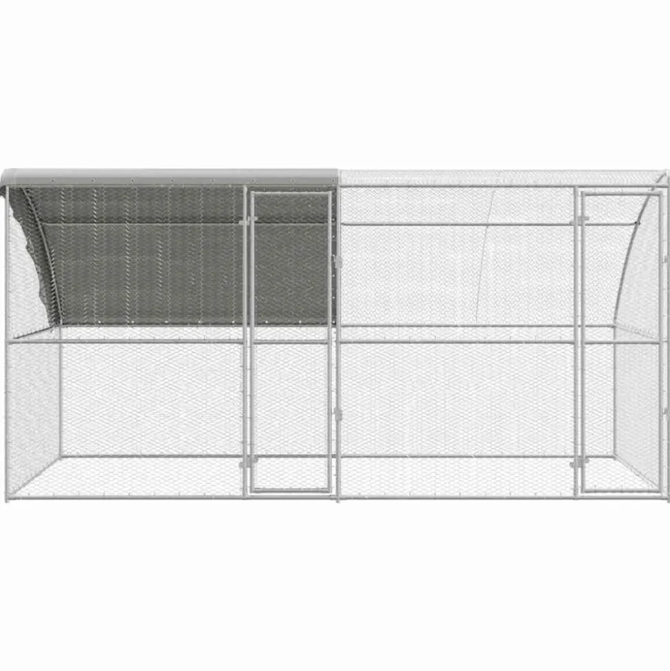 VIDAXL - Cage à poules argent 400 x 200 x 198.5 cm acier galvanisé