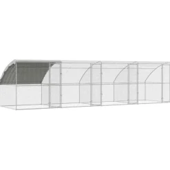 VIDAXL - Cage à poules argent 800 x 200 x 198.5 cm acier galvanisé