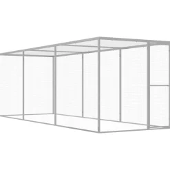 VIDAXL - Cage pour chat 4,5x1,5x1,5 m acier galvanisé