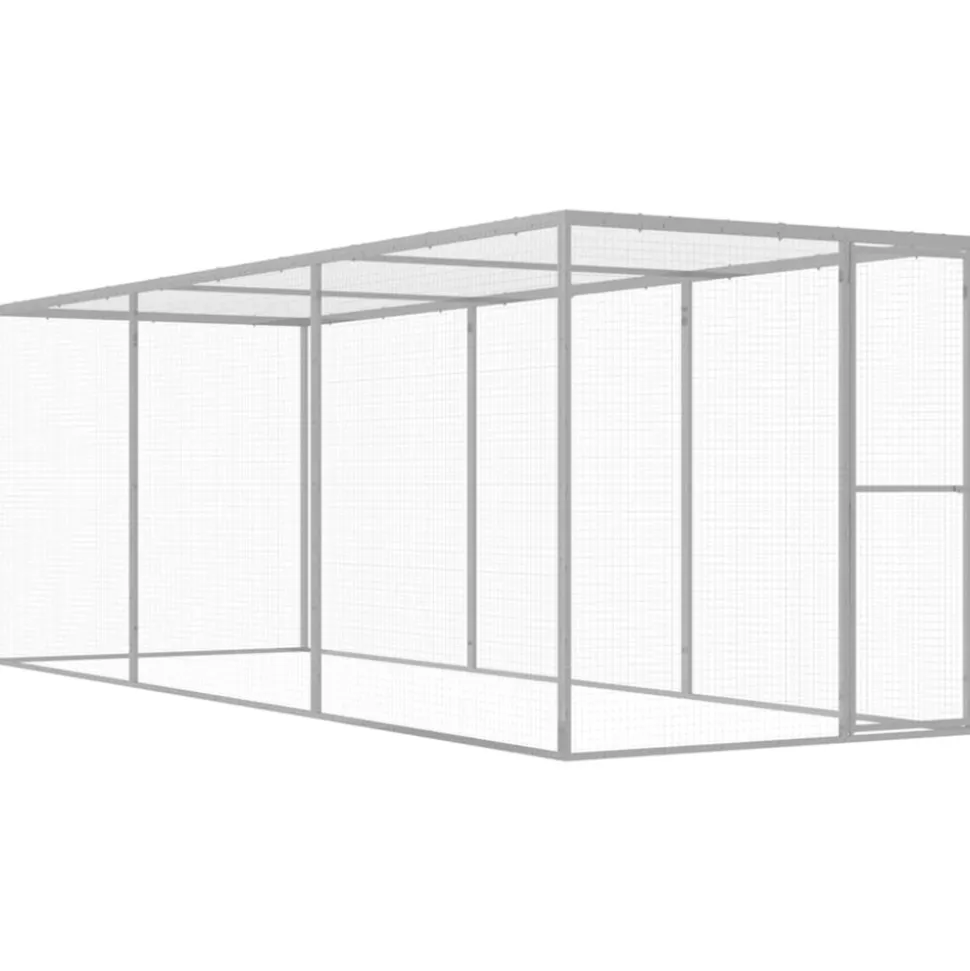 VIDAXL - Cage pour chat 4,5x1,5x1,5 m acier galvanisé
