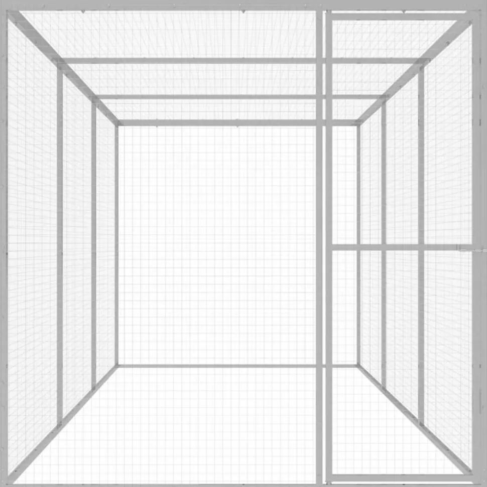 VIDAXL - Cage pour chat 4,5x1,5x1,5 m acier galvanisé