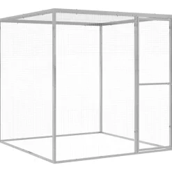 VIDAXL - Cage pour chat 1,5x1,5x1,5 m acier galvanisé