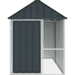 VIDAXL - Cage pour oiseaux anthracite 215 x 112 x 141 cm acier galvanisé