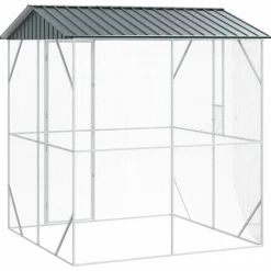 VIDAXL - Cage pour oiseaux anthracite 215 x 208 x 247 cm acier galvanisé