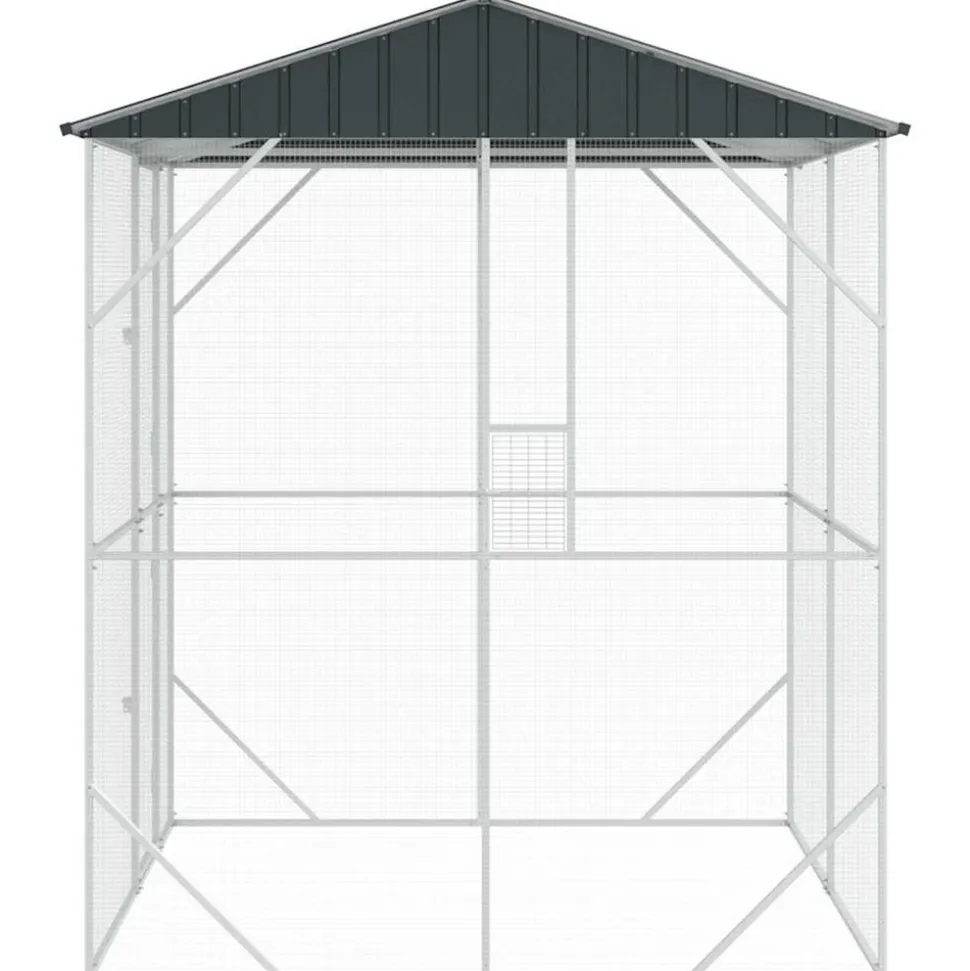 VIDAXL - Cage pour oiseaux anthracite 215 x 208 x 247 cm acier galvanisé