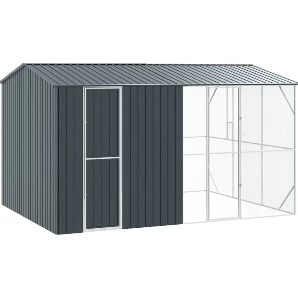 VIDAXL - Cage pour oiseaux anthracite 430 x 310 x 247 cm acier galvanisé