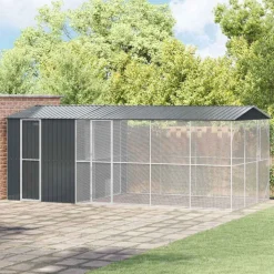 VIDAXL - Cage pour oiseaux anthracite 645 x 310 x 247 cm acier galvanisé