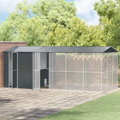 VIDAXL - Cage pour oiseaux anthracite 645 x 310 x 247 cm acier galvanisé