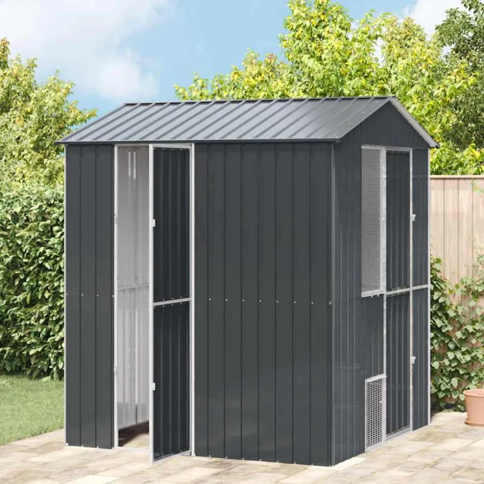 VIDAXL - Cage pour oiseaux anthracite 215 x 210 x 247 cm acier galvanisé