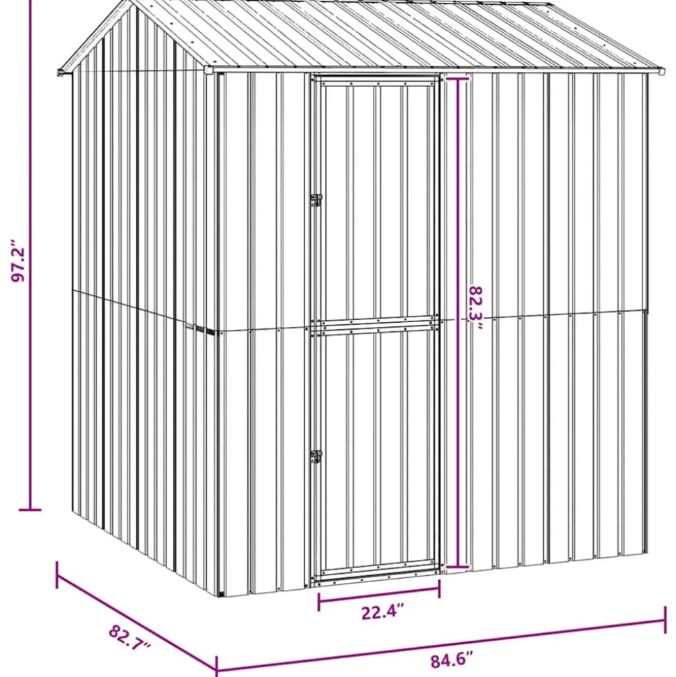 VIDAXL - Cage pour oiseaux anthracite 215 x 210 x 247 cm acier galvanisé