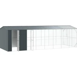 VIDAXL - Cage pour oiseaux anthracite 860 x 310 x 247 cm acier galvanisé