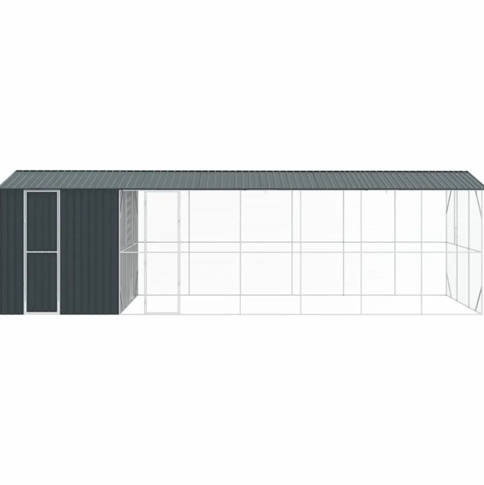 VIDAXL - Cage pour oiseaux anthracite 860 x 310 x 247 cm acier galvanisé