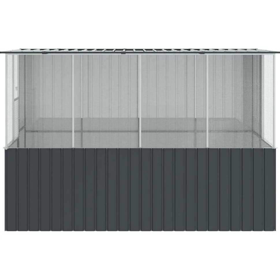 VIDAXL - Cage pour oiseaux anthracite 154 x 307 x 200 cm acier galvanisé