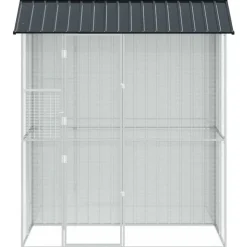 VIDAXL - Cage pour oiseaux anthracite 215 x 110 x 247 cm acier galvanisé