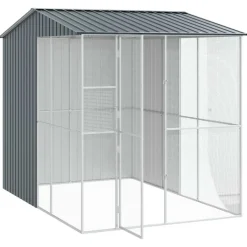 VIDAXL - Cage pour oiseaux anthracite 215 x 310 x 247 cm acier galvanisé
