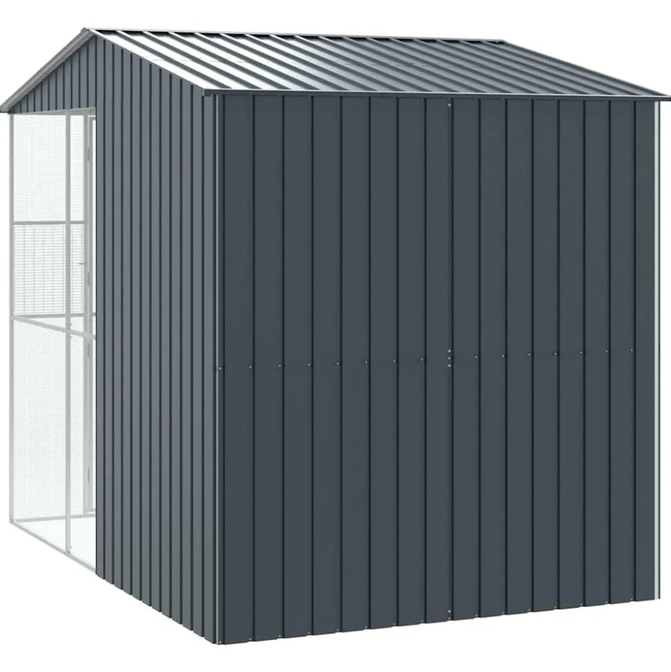 VIDAXL - Cage pour oiseaux anthracite 215 x 310 x 247 cm acier galvanisé