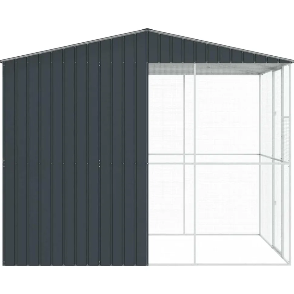 VIDAXL - Cage pour oiseaux anthracite 215 x 310 x 247 cm acier galvanisé
