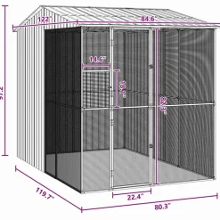 VIDAXL - Cage pour oiseaux anthracite 215 x 310 x 247 cm acier galvanisé