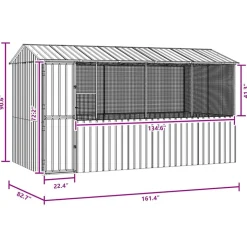 VIDAXL - Cage pour oiseaux anthracite 410 x 210 x 230 cm acier galvanisé