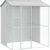 VIDAXL - Cage pour oiseaux gris 215 x 210 x 247 cm acier galvanisé